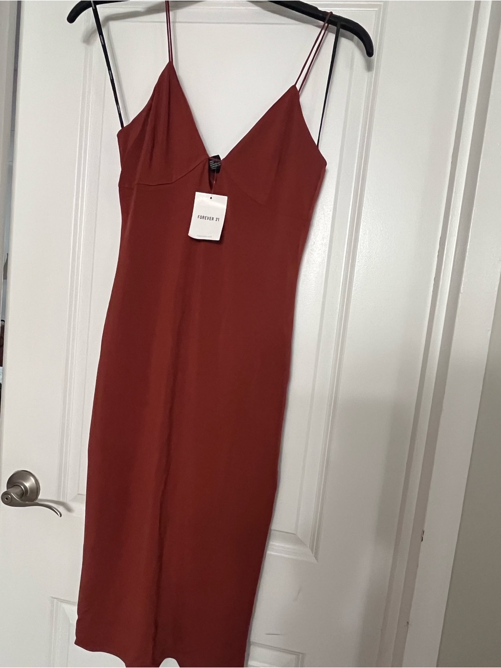 Forever 21 Burnt Orange Slip Midi Dress